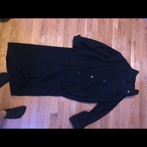 Long black button down jacket
